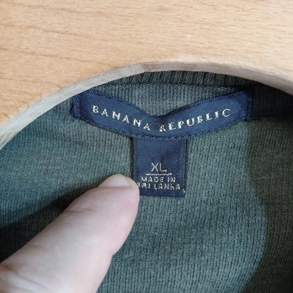 Banana Republic Mens XL Quarter Zip Pullover Sweater VTG Y2K Preppy Casual